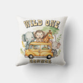 Coussin Un garçon sauvage anniversaire animaux safari (Verso)