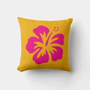 Coussin Un Hibiscus magenta lumineux.