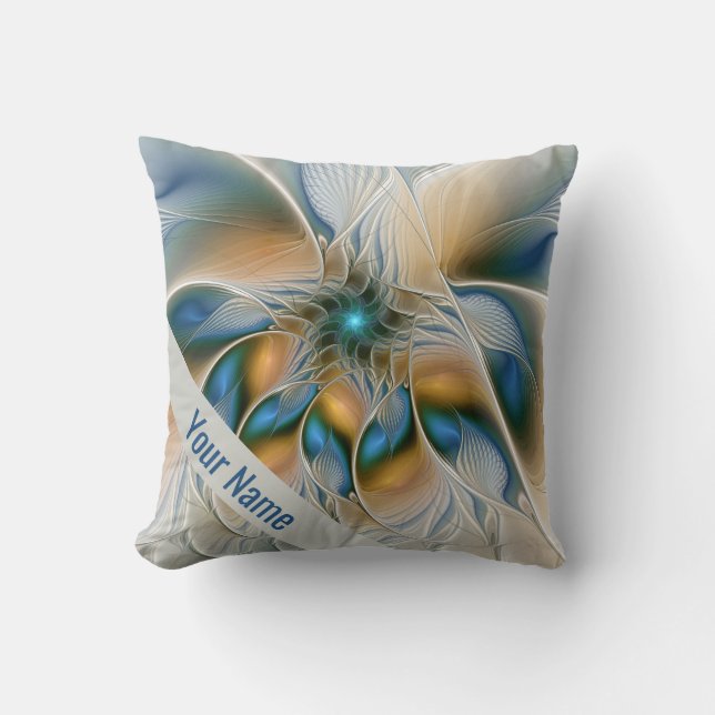Coussin Un Imaginaire Abstrait, En flammes, Fractal Avec U (Recto)