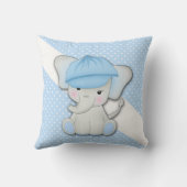 Coussin Un joli éléphant caricaturé sur un arrière - plan  (Verso)