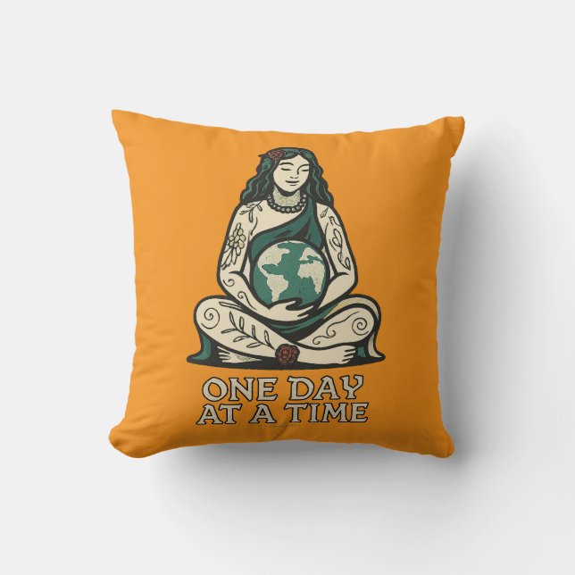 Coussin Un Jour à la Fois (Gaia) -  (Recto)