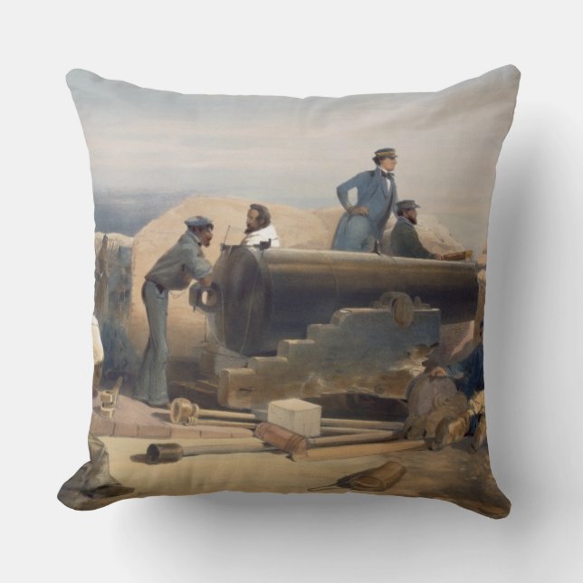 Coussin Un jour tranquille dans la batterie de diamant, (Recto)