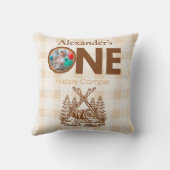 Coussin Un joyeux Camper Mountain Forest 1er anniversaire (Verso)
