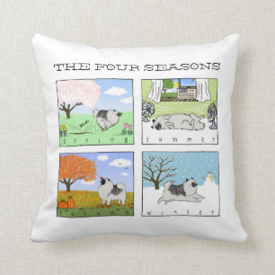 Coussin Un Keeshond aime les quatre saisons - L'art du chi