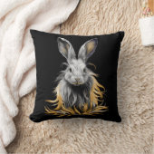 Coussin Un lapin gris génial en feu (Couverture)