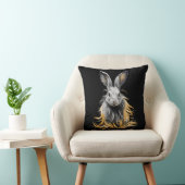 Coussin Un lapin gris génial en feu (Chaise)