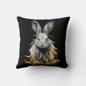 Coussin Un lapin gris génial en feu (Verso)