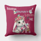 Coussin Un Lapin M'aime Panier de Printemps Fantaisiste Pe (Verso)