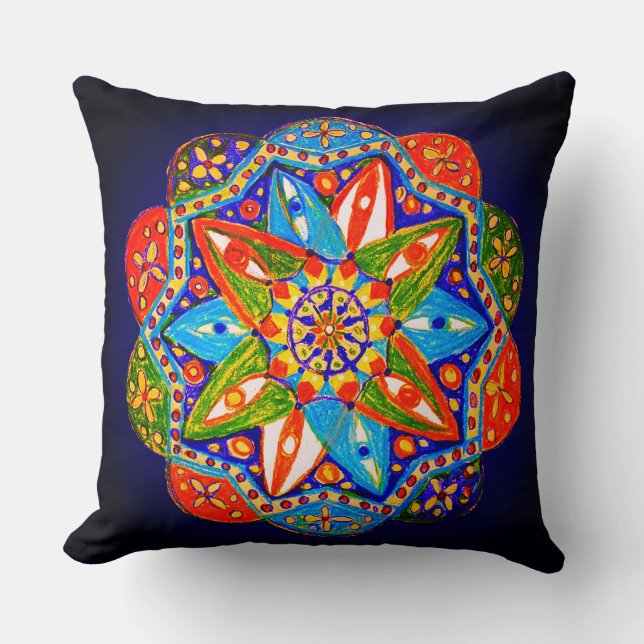 Coussin Un mandala dynamique (Recto)