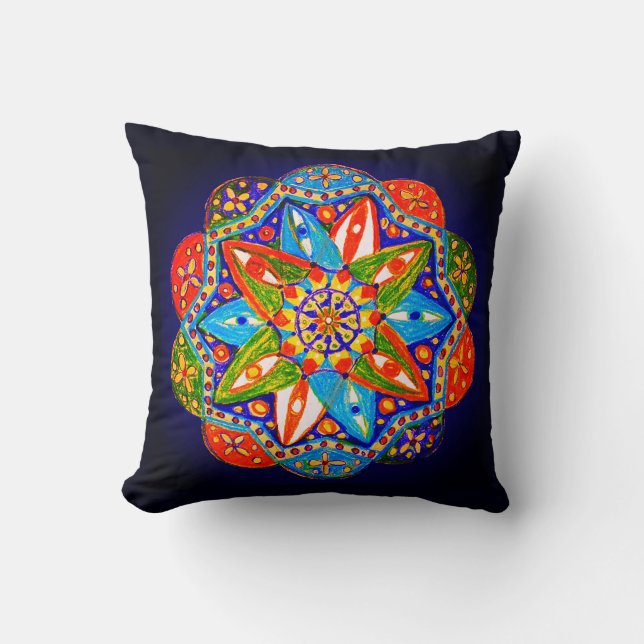 Coussin Un mandala dynamique (Recto)