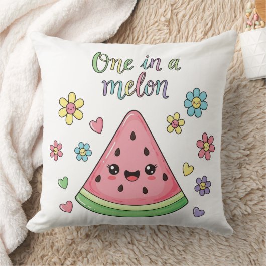 Coussin Un melon kawaii unique (Couverture)