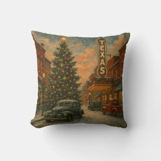 Coussin Un merveilleux Noël dans les rues du Texas