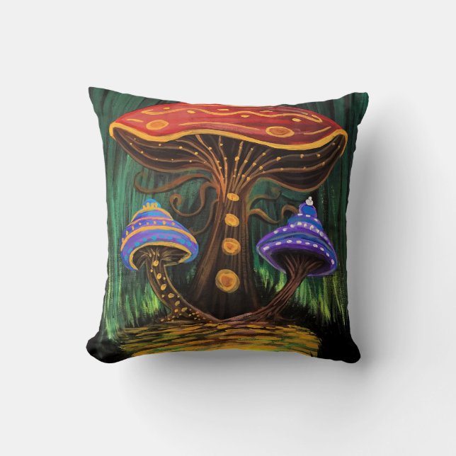 Coussin Un monde de champignons (Recto)