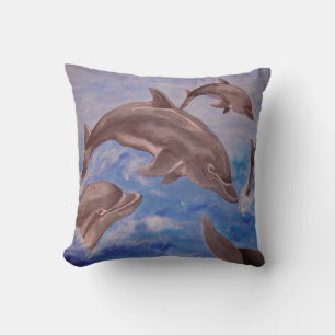 Coussin Un morceau de dauphins de saut