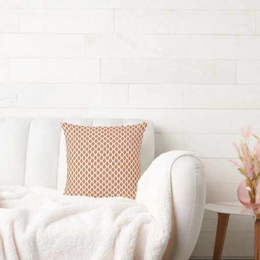 Coussin un motif géométrique orange et blanc (Canapé)