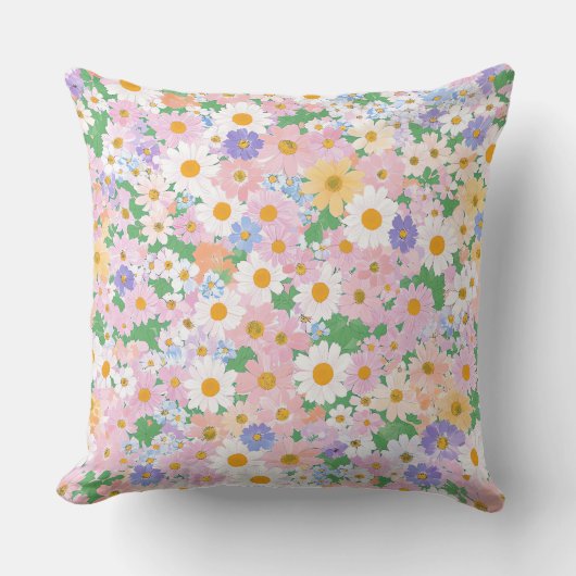 Coussin Un motif homogène de petites fleurs pastel (Recto)