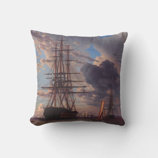 Coussin Un navire et une frégate à l'ancre (Recto)