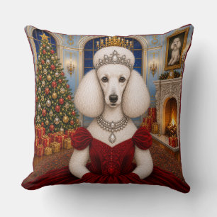 Coussin Un Noël de caniche de vacances