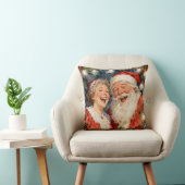 Coussin Un Noël démodé de M. et Mme Claus mignon (Chaise)
