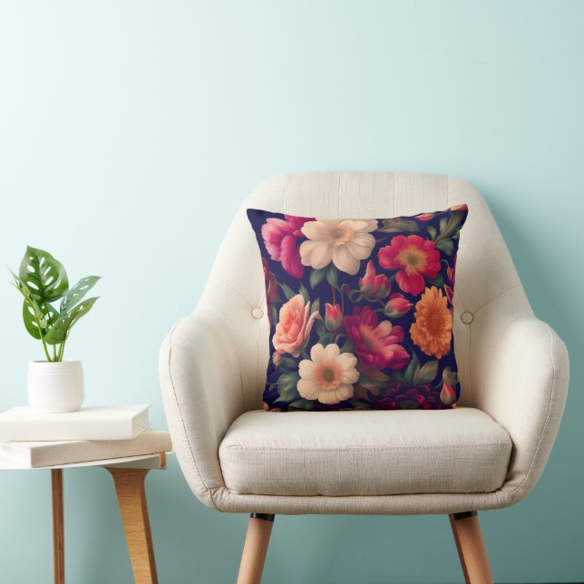 Coussin Un papier peint avec un motif floral  (Chaise)