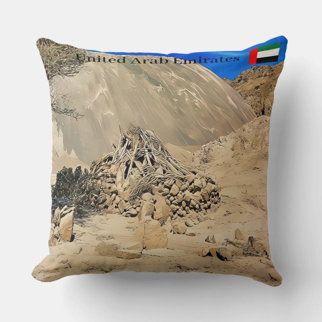 Coussin Un paysage accidenté et aride (Recto)