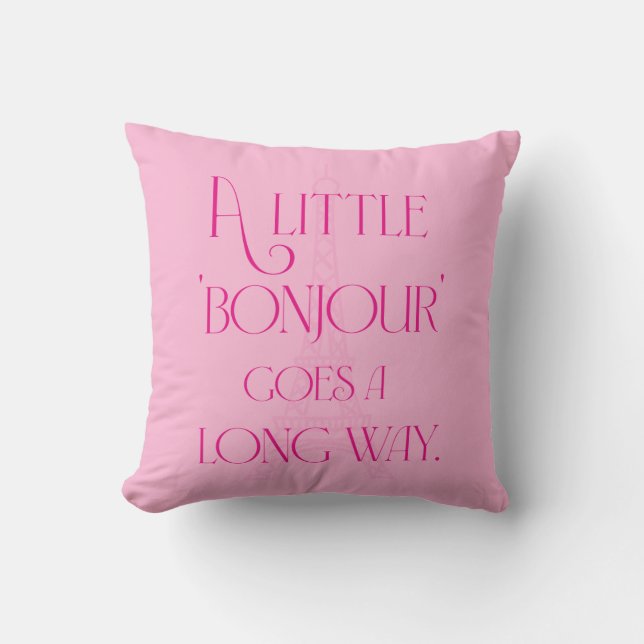 Coussin Un petit bonjour va loin (Recto)