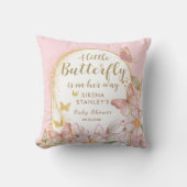 Coussin Un Petit Papillon Est En Chemin Fille Baby shower (Recto)