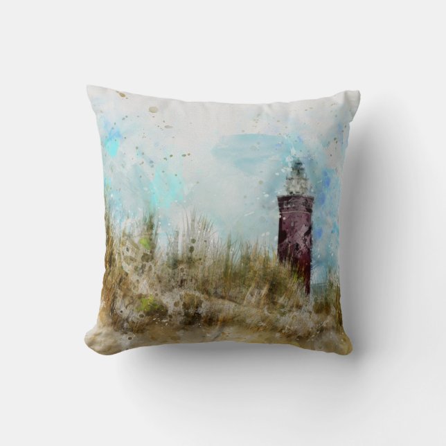 Coussin Un phare dans les dunes (Recto)