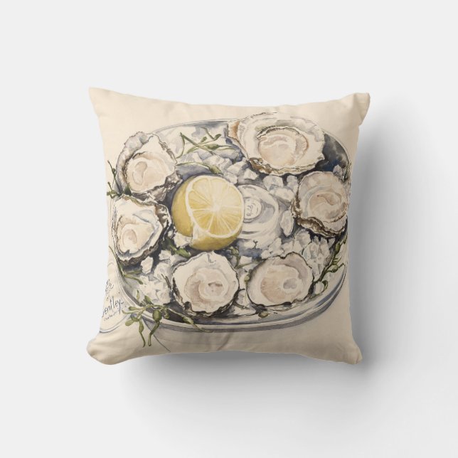 Coussin Un plat des huîtres 2012 (Recto)