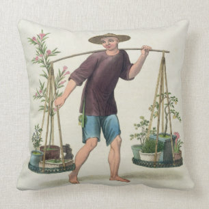 Coussin Un portier avec les arbres fruitiers et les