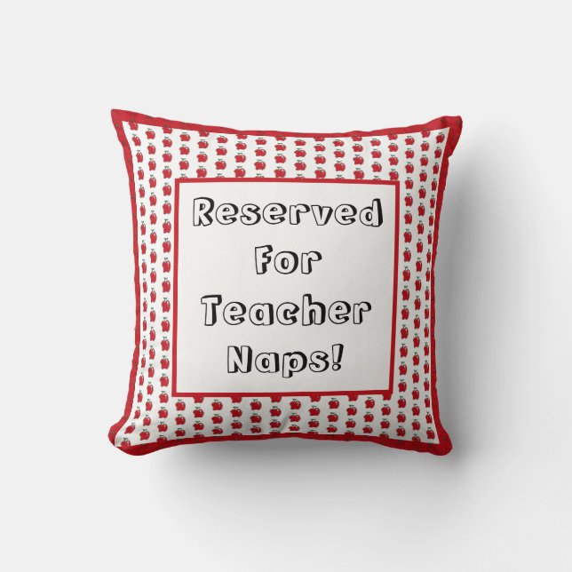 Coussin Un professeur A+ Pomme rouge cool École dessin ani (Recto)