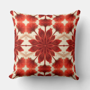 Coussin Un projecteur de design motif en tissu floral roug