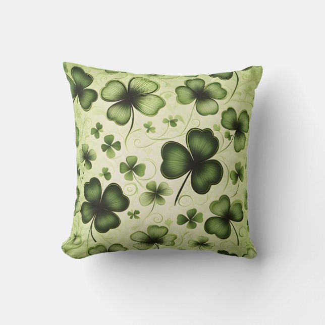 Coussin Un Shamrock et un Clocher Motif (Recto)