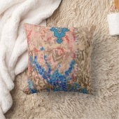 Coussin un tableau d'écharpe bleu et beige (Couverture)