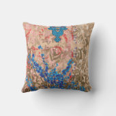 Coussin un tableau d'écharpe bleu et beige (Verso)