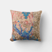 Coussin un tableau d'écharpe bleu et beige (Recto)