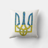 Coussin Un trident ukrainien texturé drapeau d'Ukraine cou (Verso)
