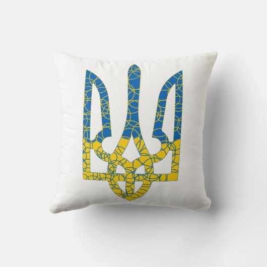 Coussin Un trident ukrainien texturé drapeau d'Ukraine cou (Verso)