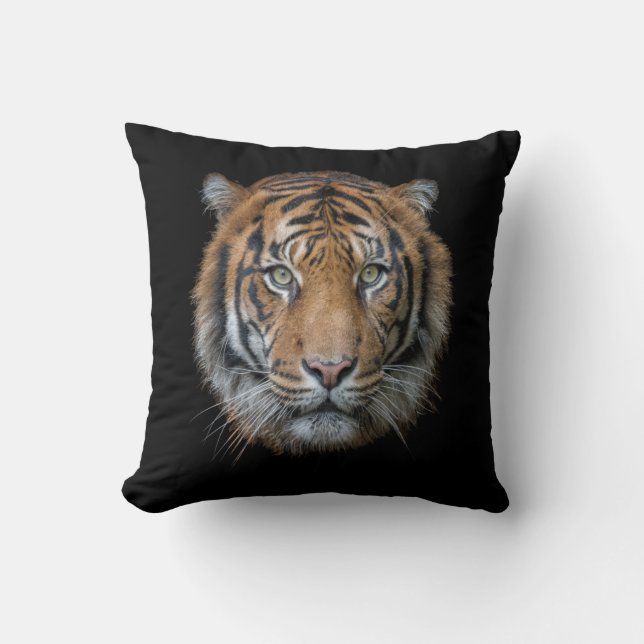 Coussin Un visage sauvage de tigre du Bengale (Recto)
