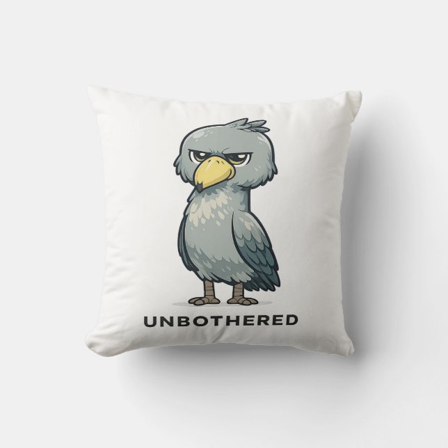 Coussin Unbothered Shoebill Bird Minimalist Funny Design (Recto)