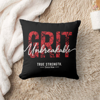 Coussin Unbreakable Grit Motivational Quote Art