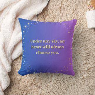 Coussin Under Any Sky Celestial Love Quote Throw Pillow |