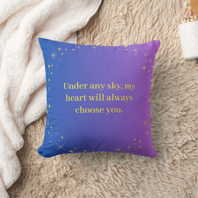 Coussin Under Any Sky Celestial Love Quote Throw Pillow |  (Couverture)