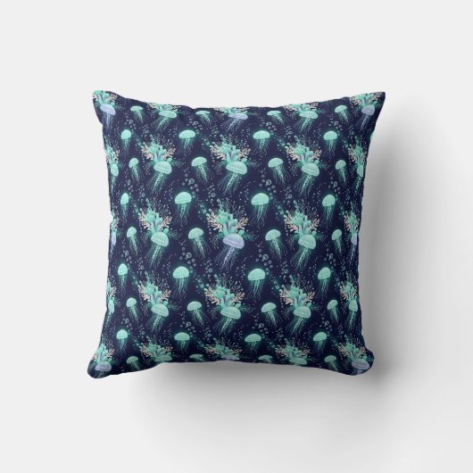 Coussin Underwater Jellyfish Pattern (Verso)