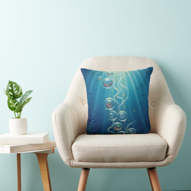 Coussin Underwater Seascape Throw Pillow Cover (Chaise)