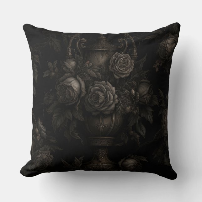 Coussin Une ancienne Urne est entourée de Roses (Recto)