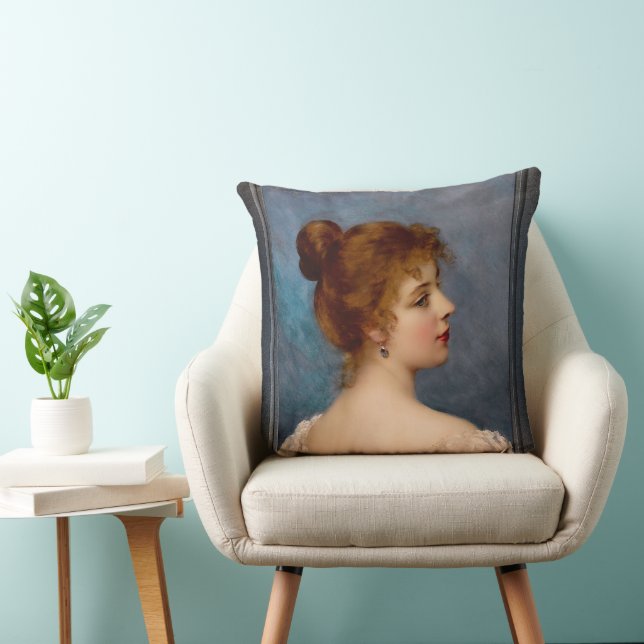 Coussin Une beauté italienne par Eugen von Blaas (Chaise)