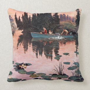 Coussin Une belle capture par John Clymer