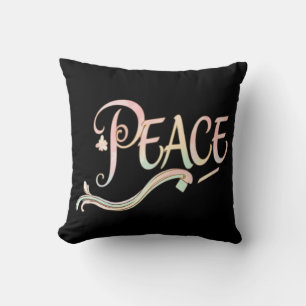 Coussin Une belle écriture fluide du mot "Paix" re
