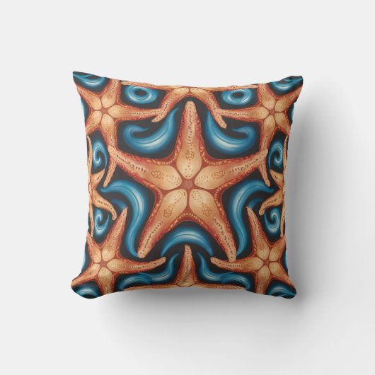 Coussin Une belle étoile de mer bleue (Recto)